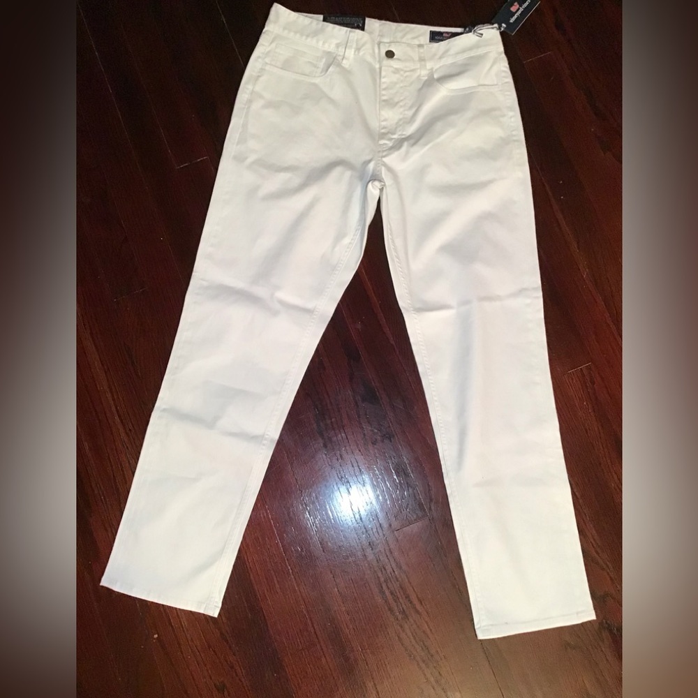 Vineyard Vines Island 5 Pocket White Cap Slim Pants Men’s Size 28x32 NWT $125